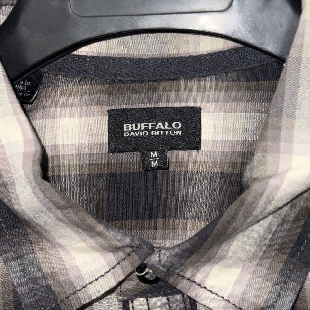 Buffalo David Bitton Shirt Medium Plaid Long Sleeve Back Graphic Button Up NWT - Picture 6 of 16